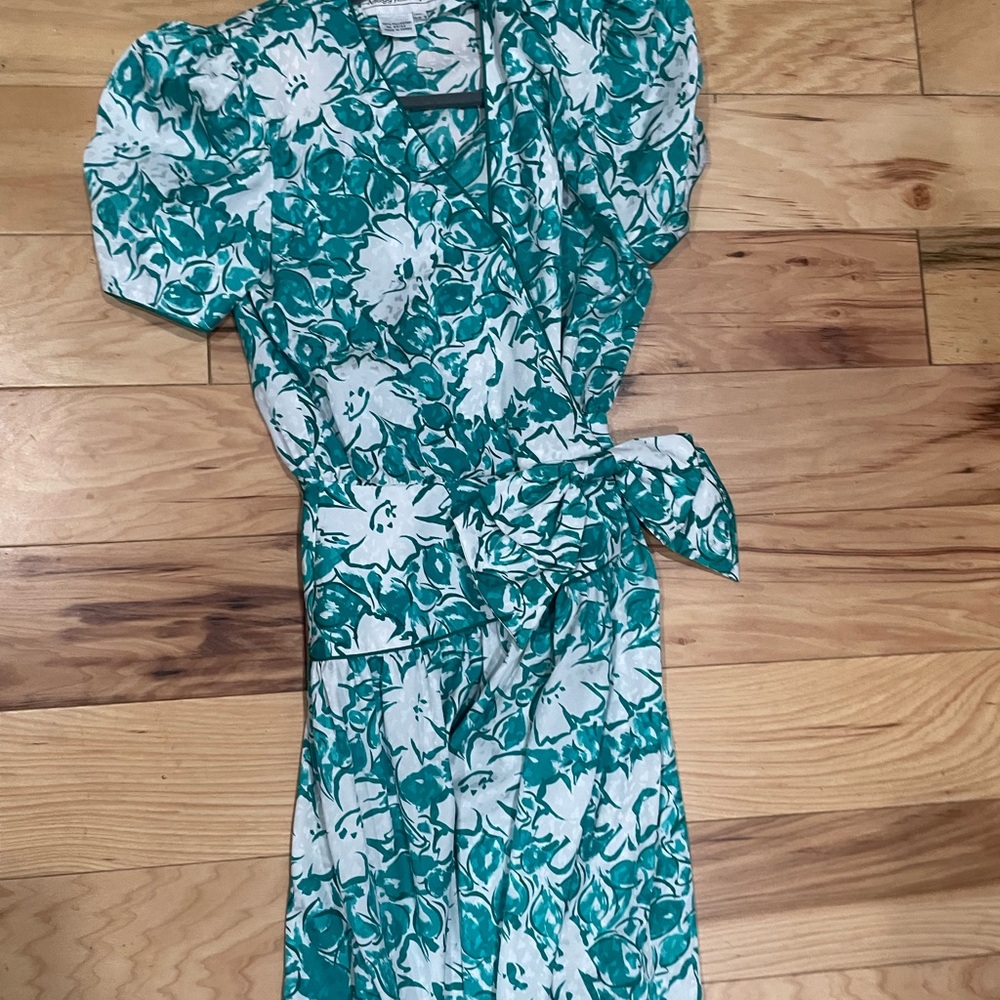 Blue Puff Sleeve V-Neck Sundress